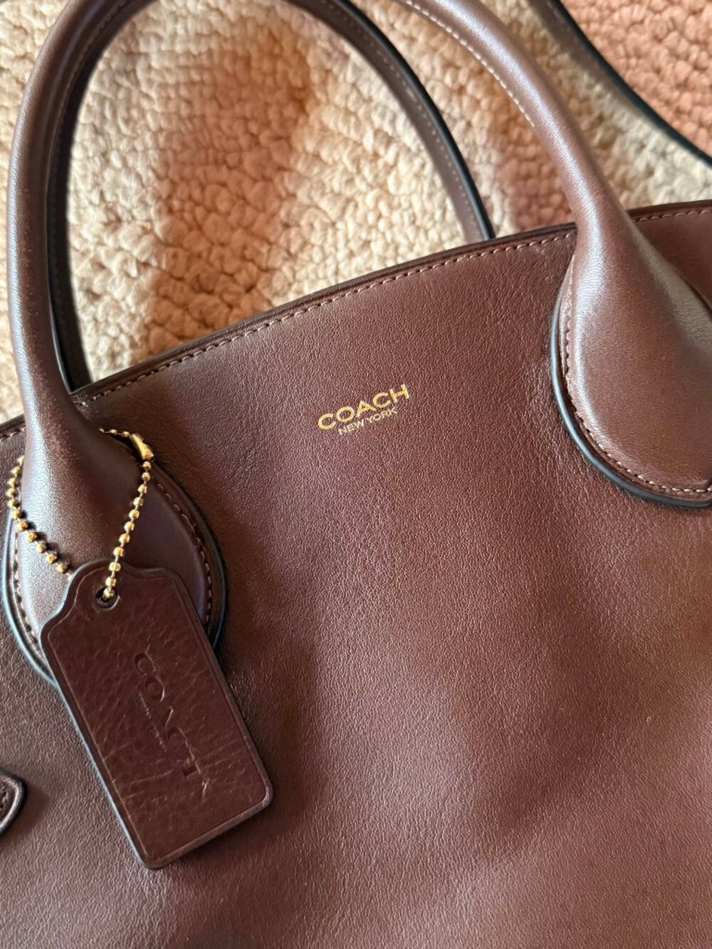COACH Empire Large Soft Leather Carryall Bag 40 (Maple) - Picture 3 of 7